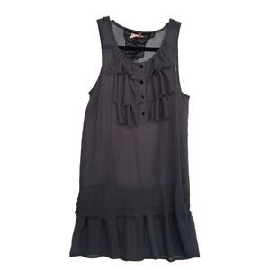 Couture Tiered Sheer Boho Tank Top Size S